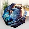 1pc Eagle Fantasy Artwork Fashionable Automatic Opening/Closing Folding Umbrella with 8 Iron Bones, Plastic Handle yy251015010