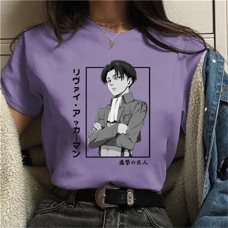 New Levi Ackerman T Shirt Fashion Anime Harajuku Tees Casual Round Neck Loose T Shirt
