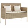 VidaXL Banc de Jardin avec Coussins, Siège de Patio, Chaise de Terrasse, Meuble de Parc Arrière-cour Balcon Extérieur, Beige 365774