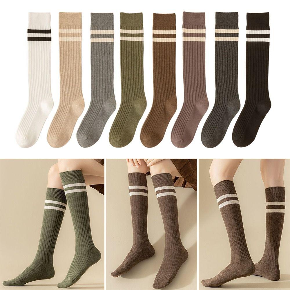 Knitted Cotton Socks Solid Color Stockings New Fashion Women Socks