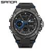Sanda Men's Large Dial Multifunctional Waterproof Sports Watch with Alarm