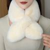 Плюшевый шарф из искусственного кроличьего меха, теплый, утолщенный зимний воротник для женщин