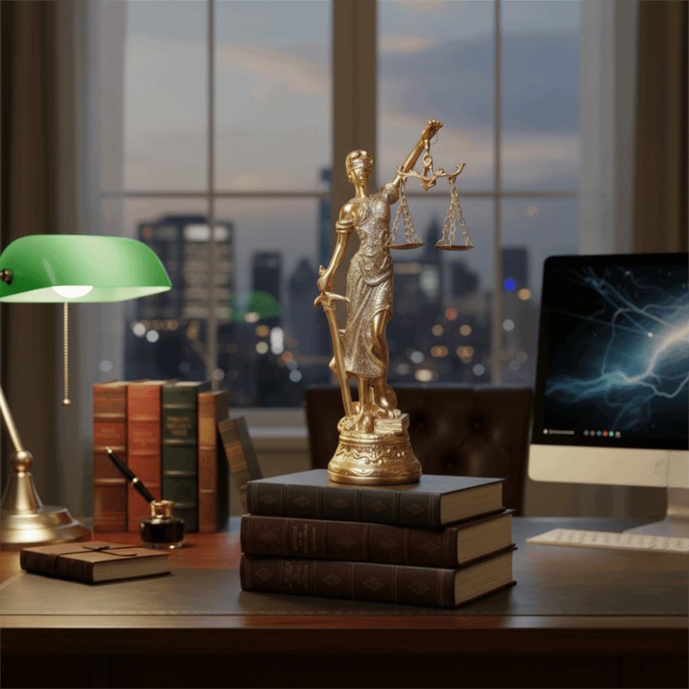 Resin Goddess of Justice Desk Ornaments Vintage Goddess of Wealth Statue  Office