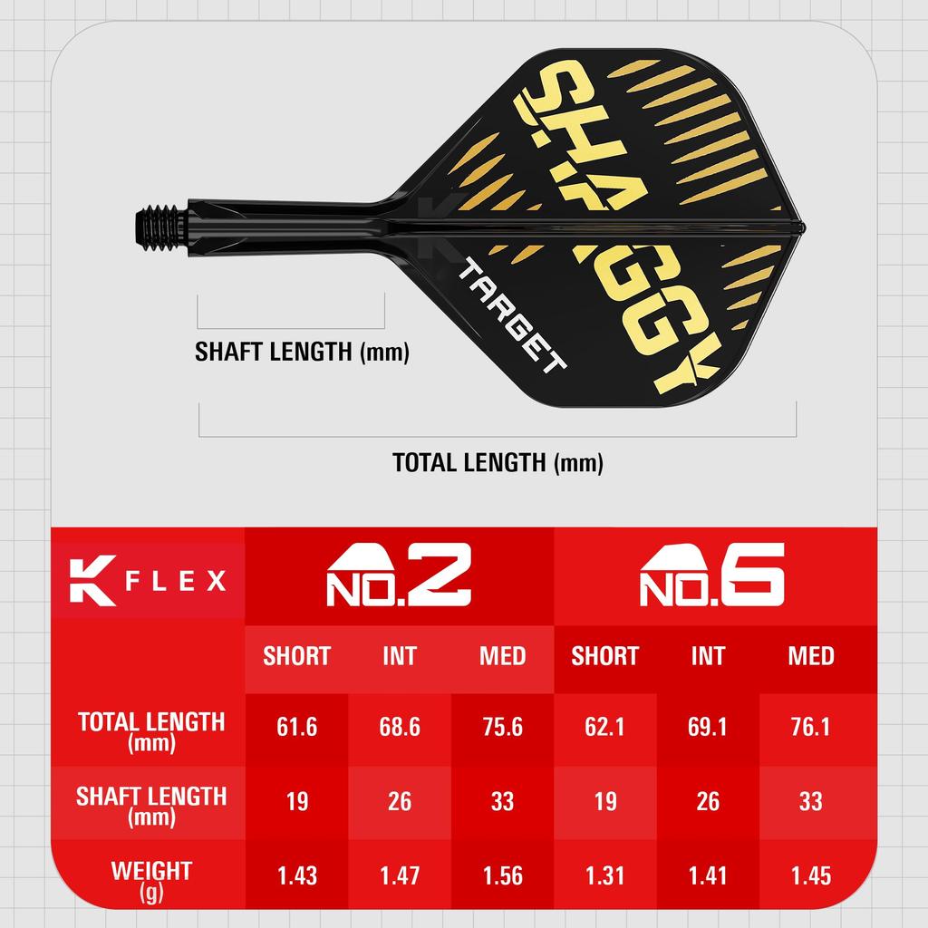 TARGET Darts Scott Williams KFLEX Flight Shaft 2 Kflex Short & System, No. (Standard) All-in-One Flights, 3-Pack, (19mm)