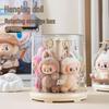 Labubu Charm Music Rotating Display Box: Transparent Plush Doll Figurine Storage Stand