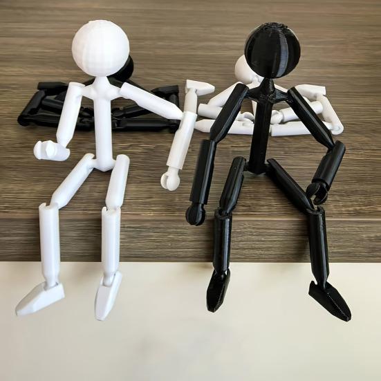 1/2 шт. 3D-печатная фигурка человечка из спичек, подвижные суставы, фигурка-антистресс, модель человечка, украшение для рабочего стола