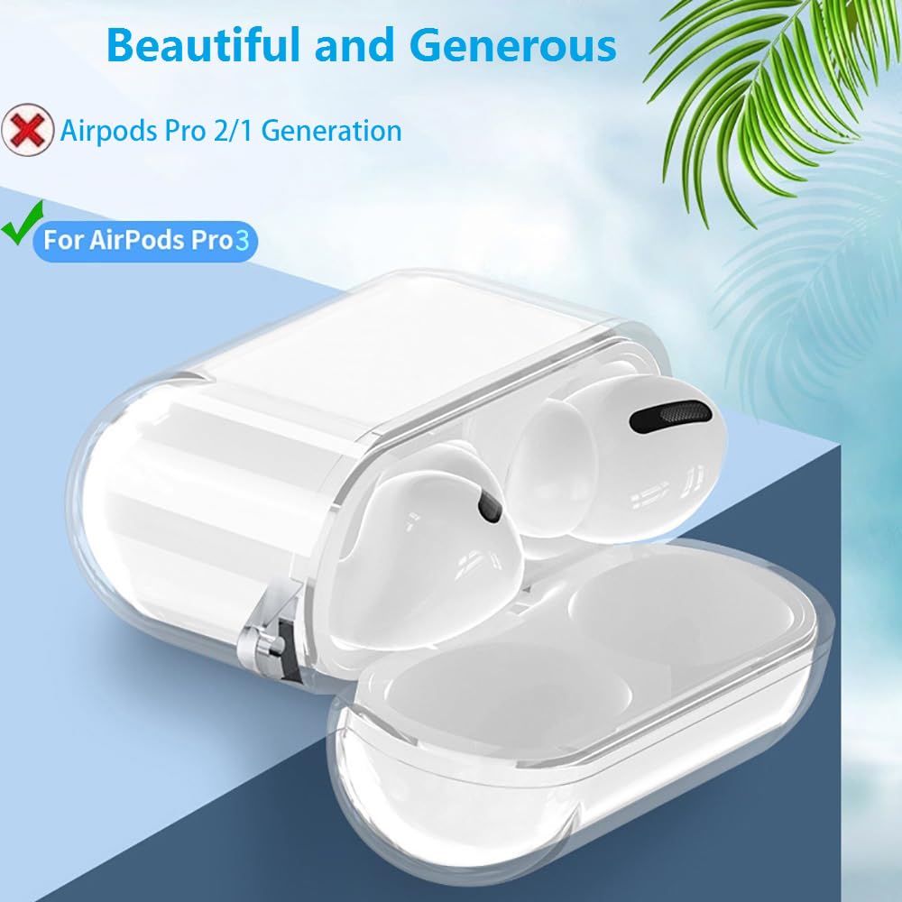 Новый прозрачный чехол для AirPods Pro 3, противоударный защитный чехол с брелоком и чистящей ручкой, чехол-накладка для AirPods Pro 3-го поколения