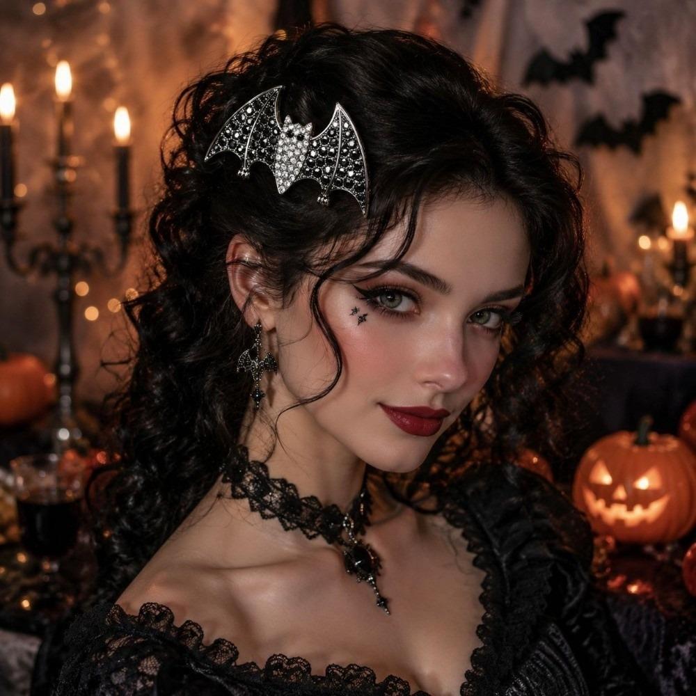Spider Spider Hair Clips Hair Pins Halloween Hair Clips Elegant Rhinestone Barrettes Women