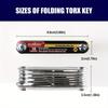Folding Torx Screwdriver Set Portable Chrome Vanadium Steel Screwdriver T6-T30, Corrosion-Resistant Aluminum Holder, Durable