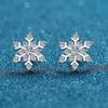 D Color Test Passed Moissanite Stud Earrings Women Snowflake Earring 925 Sterling Silver Plated Rhodium Sparkly Fine Jewelry Gift
