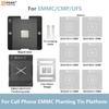 Платформа для пайки оловом AMAOE EMMC EMCP UFS для BGA153 BGA162 BGA169 BGA186 BGA221 BGA254 Трафарет для реболлинга 0,15 мм