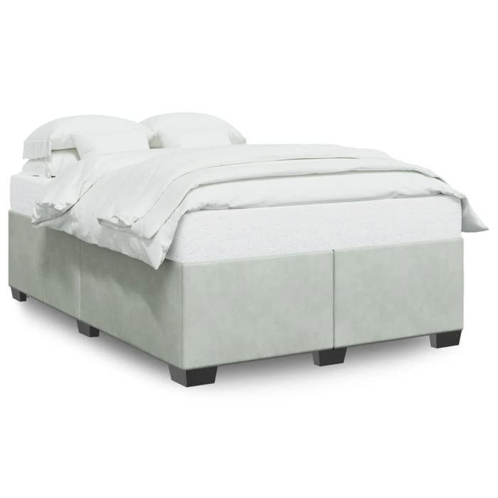 VidaXL Cadre de lit sans matelas gris clair 140x190 cm velours 3284631