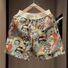 Летние свободные шорты мужские красочные граффити принт шорты пара пятиточечные шорты короткие брюки