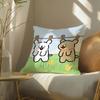 Korean Line PPuppy Pillow Case Pattern Printed Pillowcase for Living Room Sofa Cushion Cover  Bedroom Decor