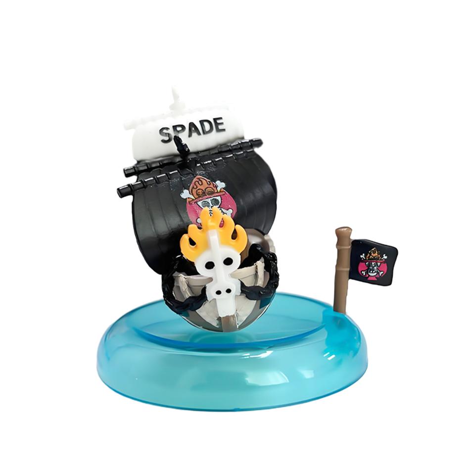 One Piece blind box 1-8pcs Anime Ship Figure Luffy Model Toy kawayi Mini Boat Pirate Ship Navy Going Merry Boat Assembled Model