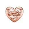 Классическое серебро 925 пробы, розовое золото, сердце, спасибо, мама, сердце, подвеска, подходит для модного браслета, ювелирные изделия для мамы, подарок на день рождения