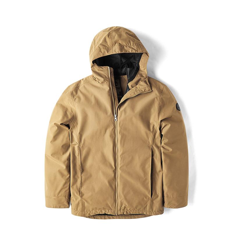 Timberland Solid Color Packable Hooded Jacket Men Jackets Wheat A1ZQZ-P47