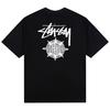 Stussy Летняя новая футболка с круглым вырезом из высококачественного хлопка 2025 года для мужчин и женщин с принтом персонажей, парная футболка
