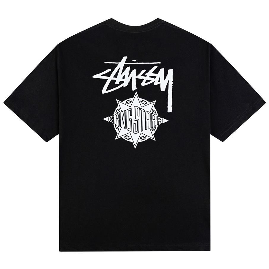 Stussy Летняя новая футболка с круглым вырезом из высококачественного хлопка 2025 года для мужчин и женщин с принтом персонажей, парная футболка