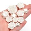 50-100pcs/lot ABS Imitation Pearl Rose Flower Beads Flatback Loose Beads For Jewelry Making DIY Bracelet Earrings Accessories