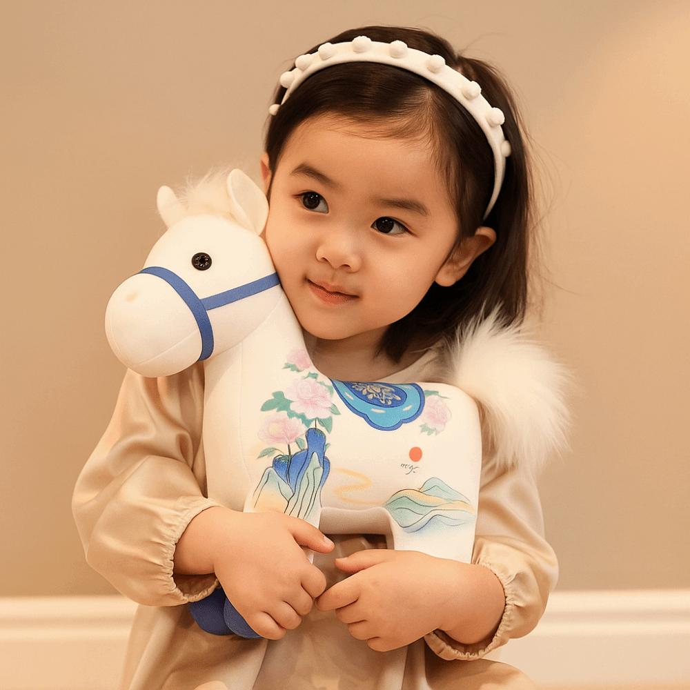 PP Cotton Cartoon Steed Doll Chinese Style Plush Horse Doll Pendant Festive Decor