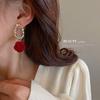 Vintage Red Flocking Earrings Collection Bow Knot Earstuds Vintage Style Earrings Jewelry Gift