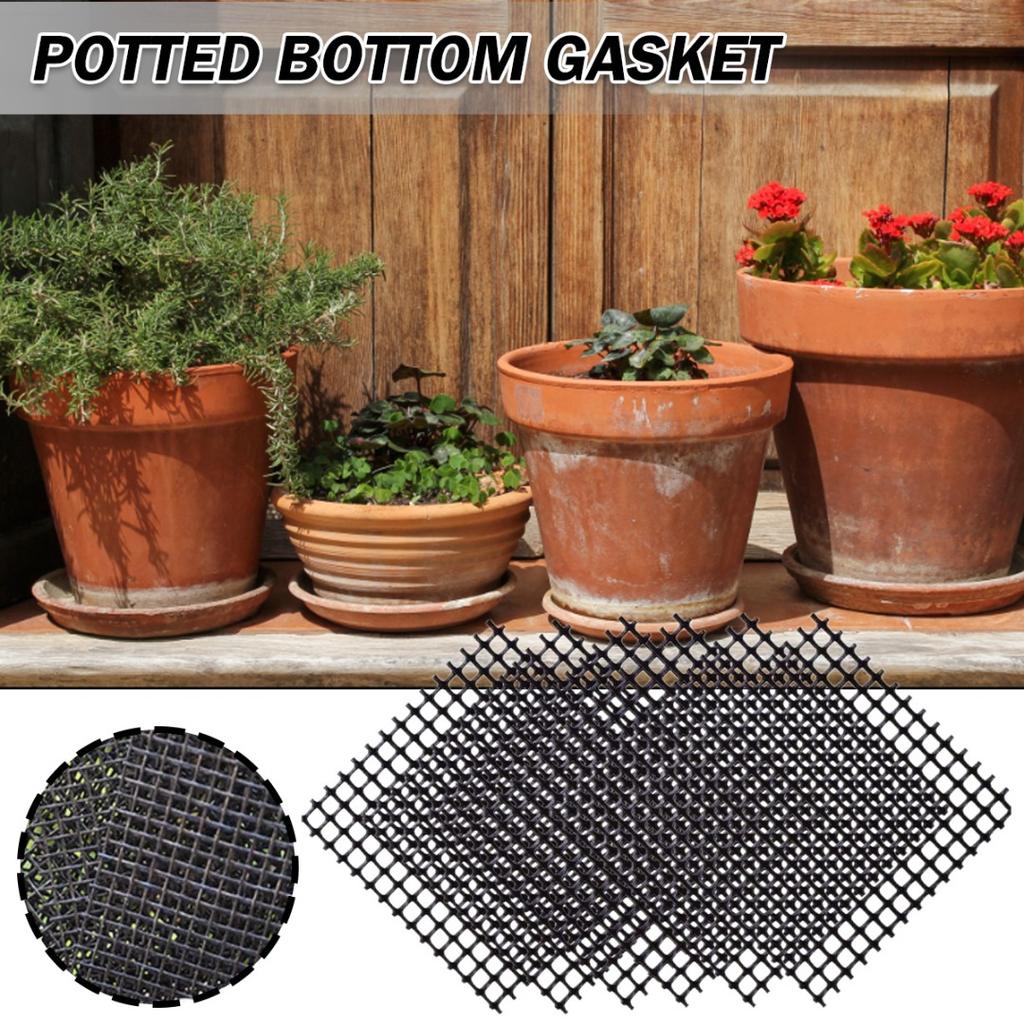 Сетчатая прокладка с отверстиями для цветочного горшка Kell, квадратная нижняя решетка горшка для бонсай, сетчатый коврик, дренажный экран
