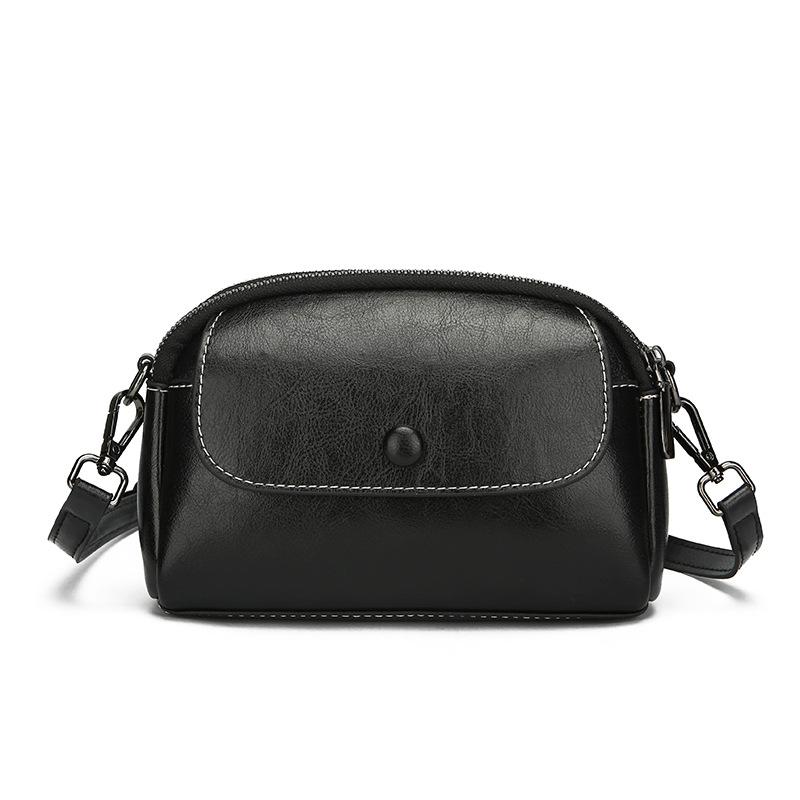 Винтажный кожаный кошелек Crossbody в стиле Oil Waxed - квадратный мини-кошелек через плечо (Многофункциональная женская сумка для поездок на работу из натуральной кожи)