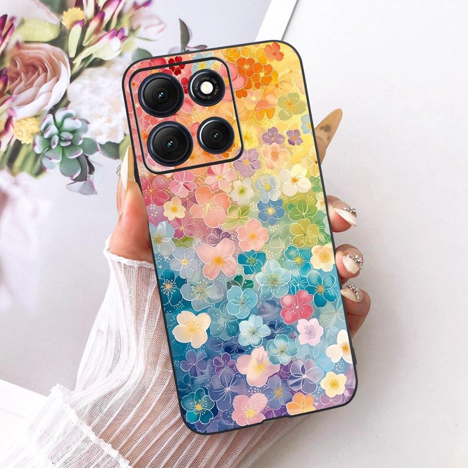 For Motorola Moto G86 Power Cute Flower Butterfly Cat Painted Case For Moto G86 G86Power Black Silicone Soft Phone Cases