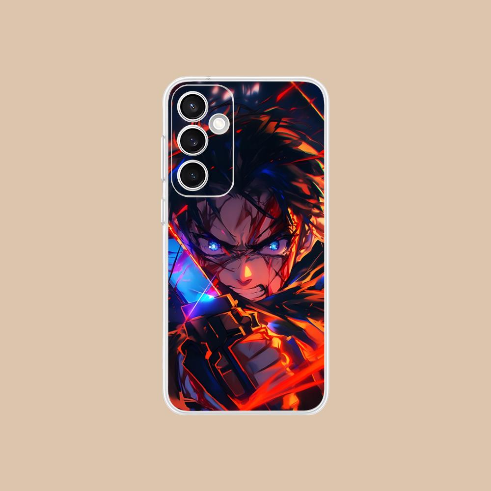Прозрачный чехол для мобильного телефона AOT Эрен Йегер для Samsung Galaxy S25 S24 S23 S22 S21Plus FE Ultra Цветная крышка