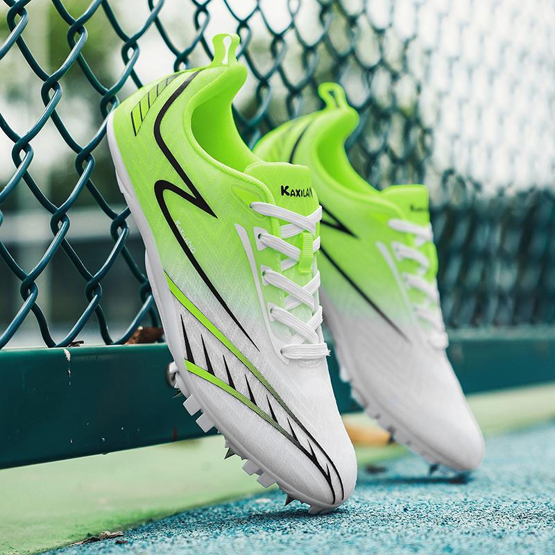 Мужская обувь для спринта Профессиональная беговая спортивная для прыжков в длину Легкая шиповки для стадиона Мягкое покрытие Нескользящие шипы Гонка Соревнование