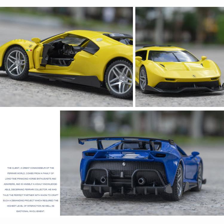 1:32 Scale P80-C Metal Diecast Car, Pull Back Alloy Toys with Sound and Light, Doors Open Collection For Gifts Doll