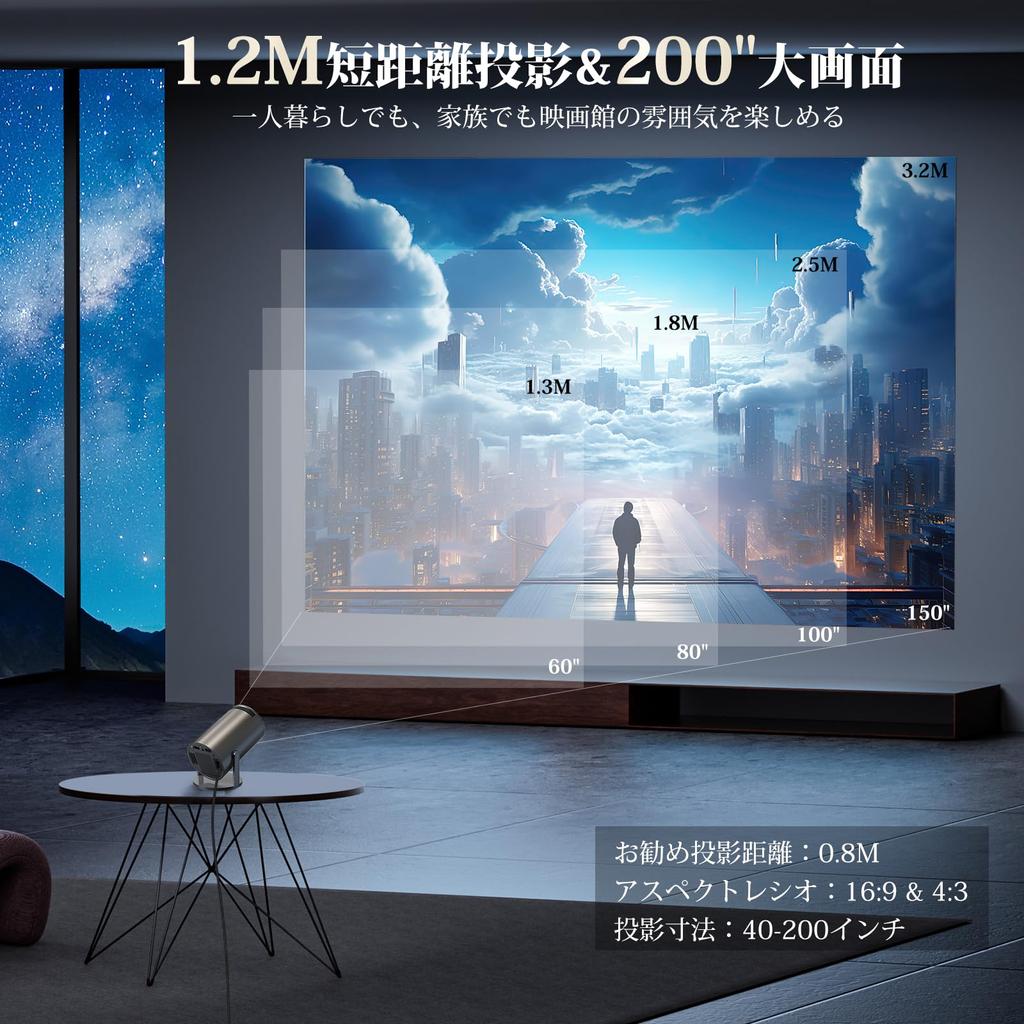 JUUE Small для домашнего использования, оснащенный Android 5G Wifi 300ANSI, совместимый с домашним потолком 1080P, автоматическим трапецеидальным зумом HiFi, встроенным мини-пультом дистанционного управления