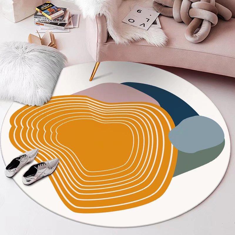 Круглые коврики в японском и корейском стиле для декора спальни, ковры для украшения гостиной, домашний ковер для подростков, коврик для дивана, коврик