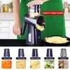 5-in-1 Stainless Steel Vegetable Slicer & Shredder with Strong Suction Cup Base - Includes Cheese Grater, Easy To Use & Store, Ideal Kitchen Gift