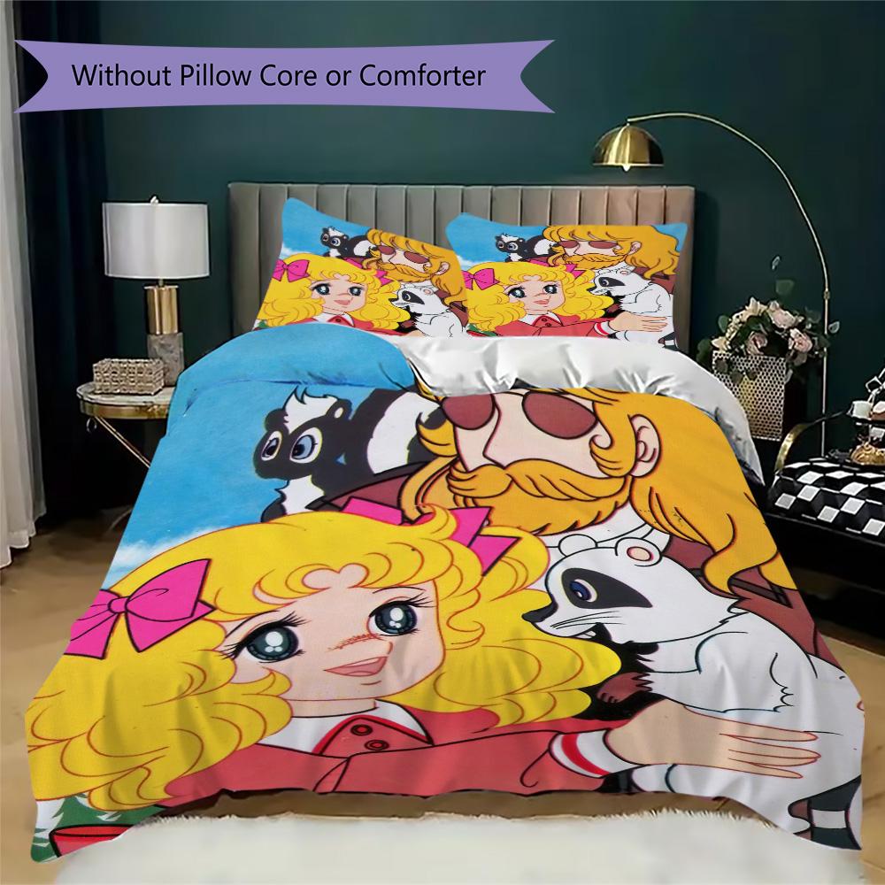 Candy Candy Anime Theme Pattern Bedding,Quilt Set Quilt Cover Pillowcase Home Birthday Gift (1*duvet cover+2*pillowcase,without core)XSJT0917114