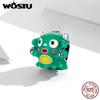 925 Sterling Silver Cute Monster Charm Bead Pendant Fit Original 3mm Bracelet Women Jewelry