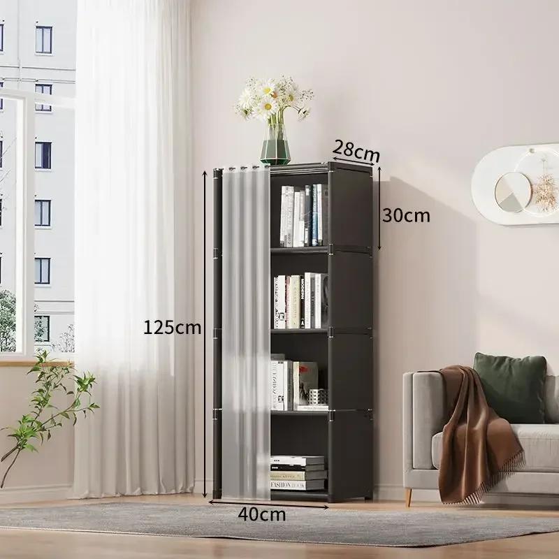 Dustproof Bookshelf Strong Load-bearing Capacity Cloth Wardrobe Simple Wardrobe Simple High-capacity Multipurpose Storage Rack