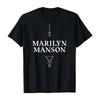 2025 New Marilyn Manson Rock American Retro Fashion Casual High Quality Men's and Women's Cotton Crewneck T-shirt Summer
