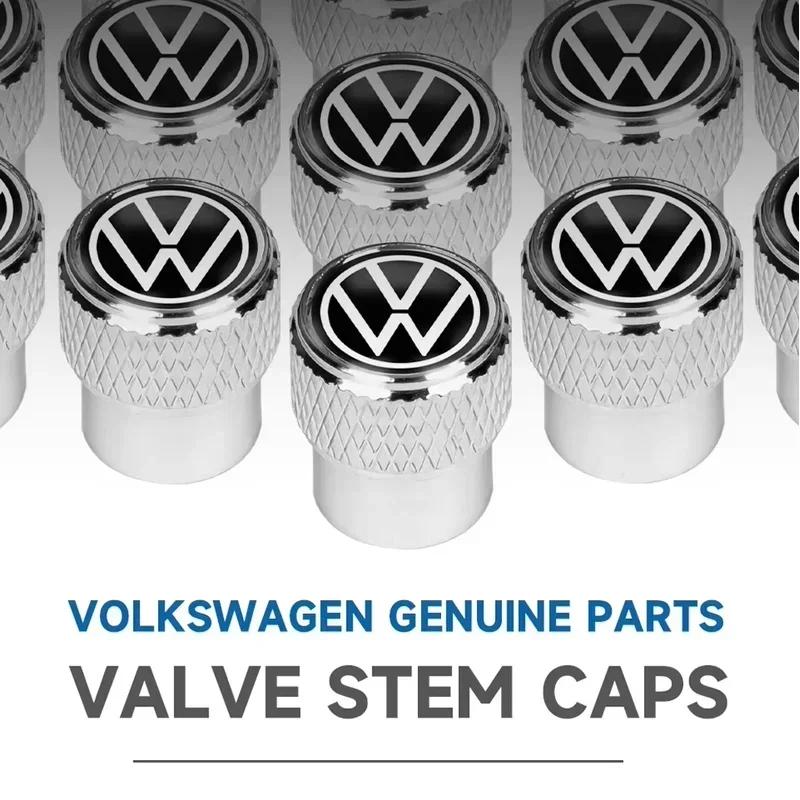 New 4pcs Car Wheel Tire Valve Caps Stem Auto Styling For Volkswagen VW R-line GTI UPi Golf 7 Golf 8 Passat Jetta Touran CAD