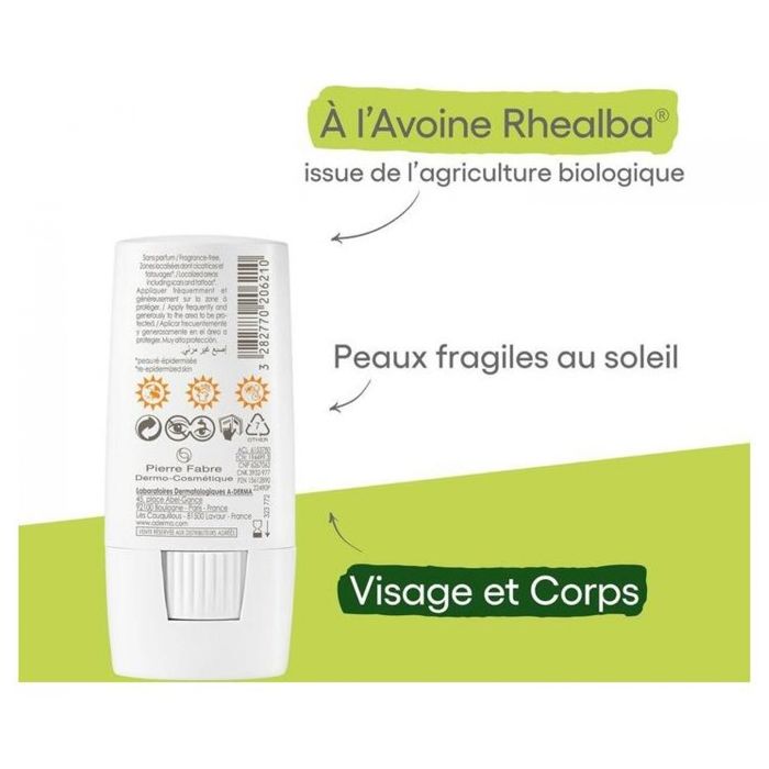A-derma protect x-trem stick invisible spf50+ 8g