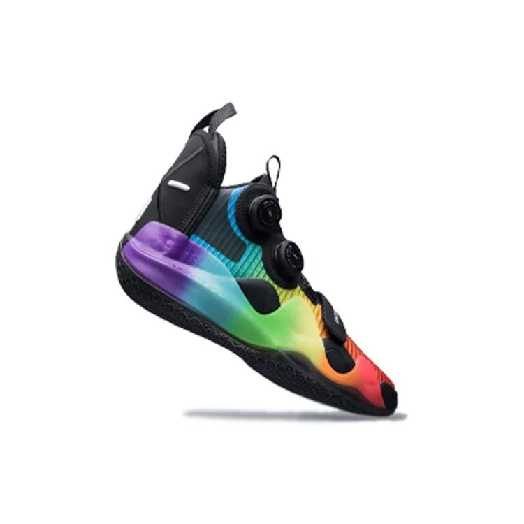 Li Ning WOW 8 Way Of Wade 8 Нескользящее Покрытие Поддержка Отскок Средняя Высота Баскетбольные Кроссовки Мужские Радуга ABEP001-10