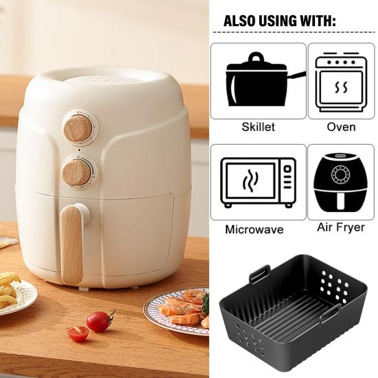 2 шт. силиконовых вкладышей для фритюрницы Ninja SL400UK, антипригарная силиконовая форма для выпечки, не содержащая бисфенол А, маслостойкая, аксессуар для фритюрницы