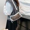 Splicing Leopard Print 2025 New Retro Korean Version Bow Fashion PU Trend Personality Foreign Feeling Shoulder Messenger Bag