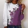 Женская футболка с длинным рукавом с узором, осенняя, с круглым вырезом, удобная, приталенного кроя, красивая блузка, градиентный стиль, женский стиль