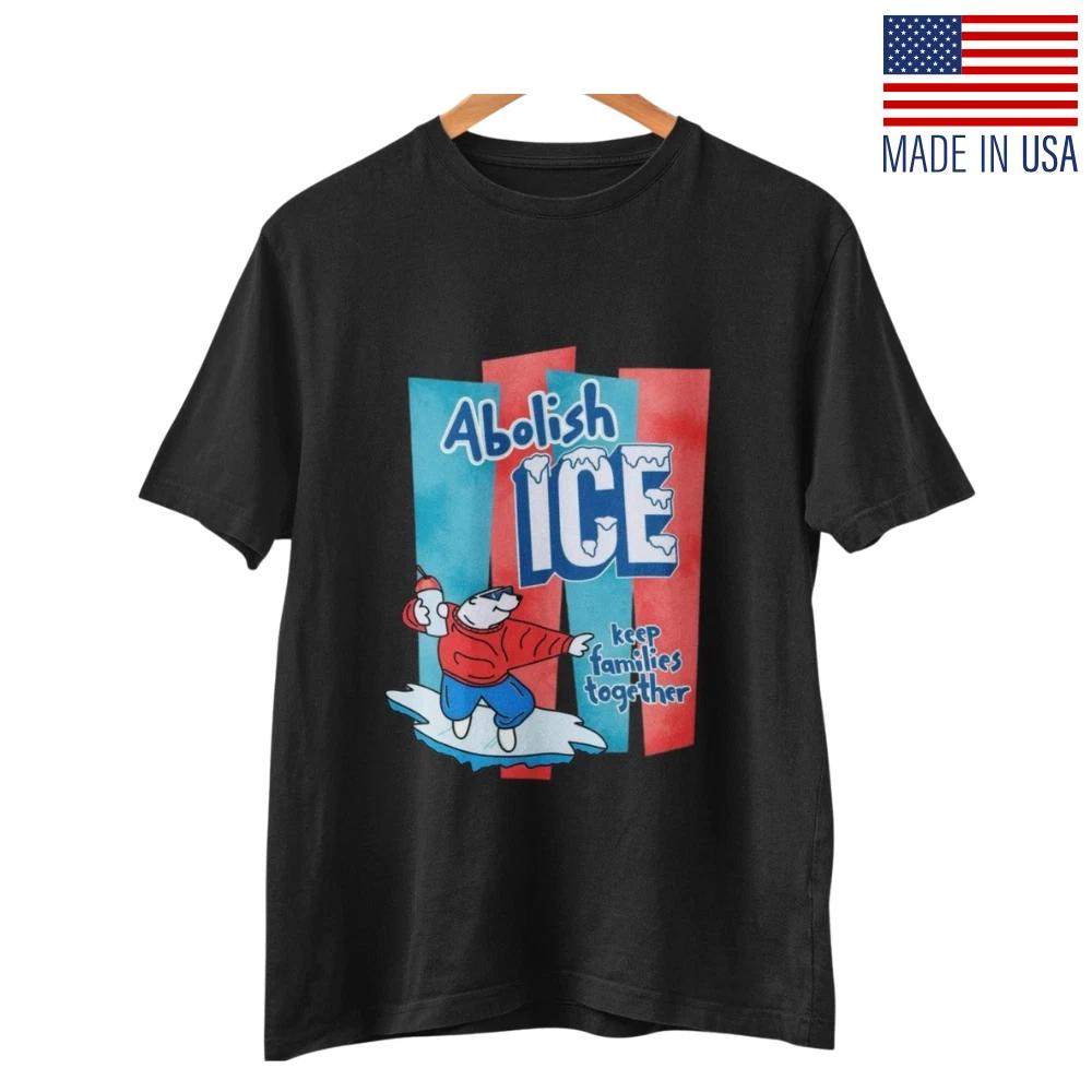 Abolish ICE Graphic T-Shirt Protest Streetwear Political Unisex Tee Black White