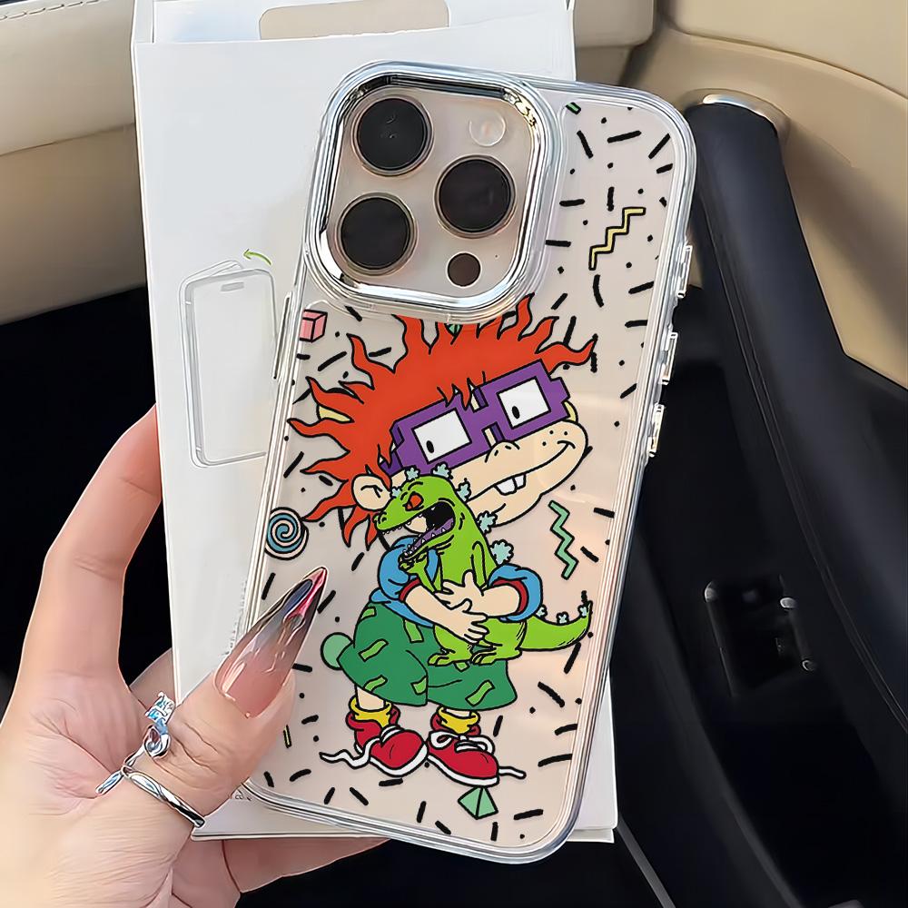 Смешной мультяшный чехол для телефона Rugrats для iPhone 17 16e 16 15 14 13 12 11 mini Pro Max X XR XSMAX 8 7 Air Plus Прозрачный чехол