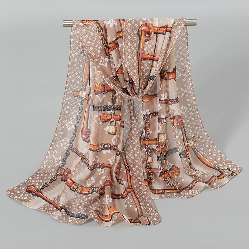 Spring and Autumn New Chiffon Silk Scarf, Quality Printing Popular Peacock Silk Scarf Scarf Source