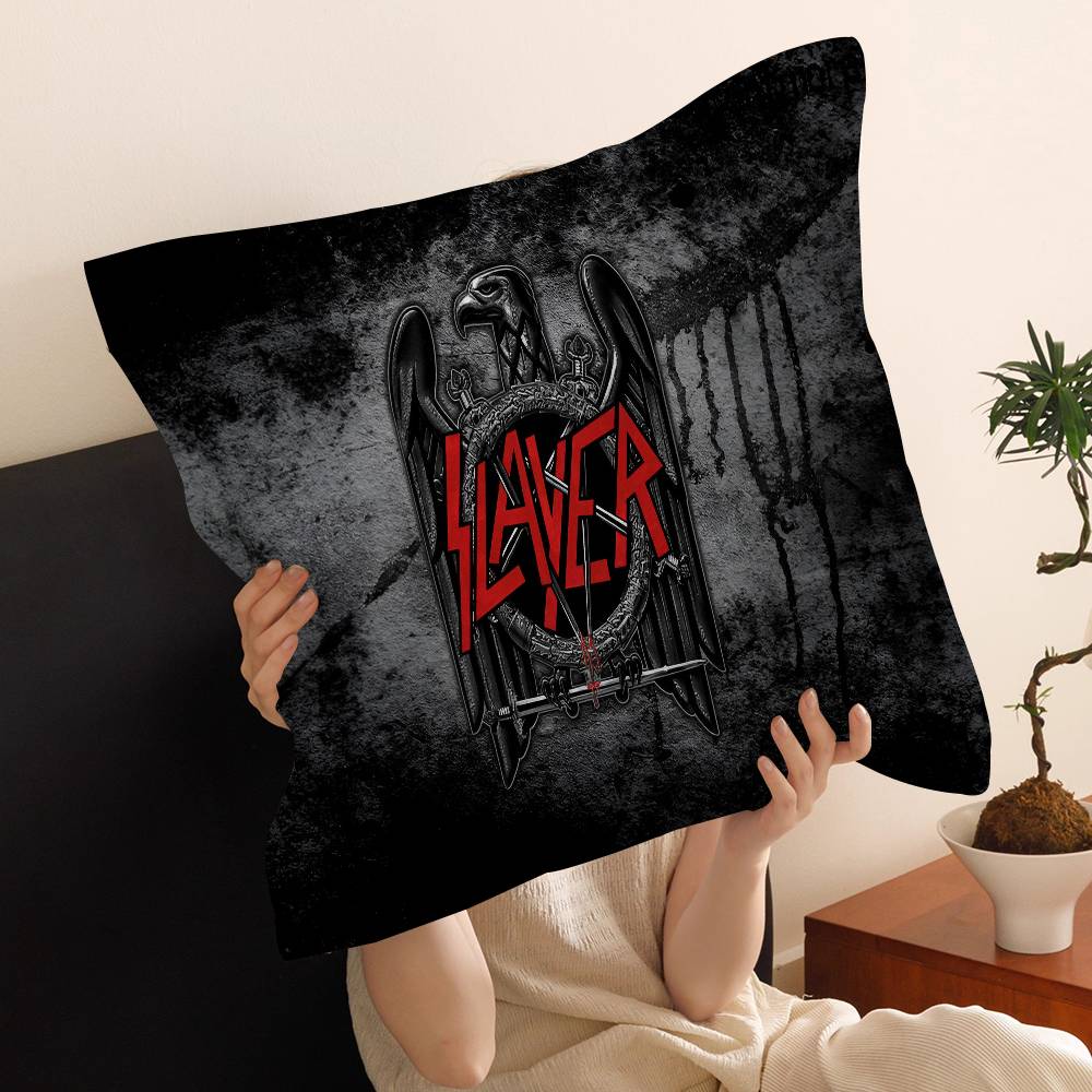 S-Slayer H-Heavy M-Metal Группа Подушка Подарки Домашний Офис Мебель Спальня Диван Автомобильная Подушка Чехол 45x45см