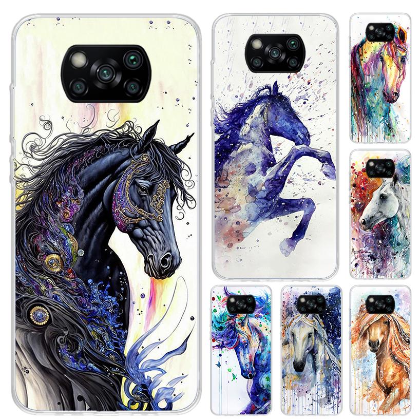 Animal Oil Painting Horse Phone Case for Xiaomi Poco X5 X6 X7 Pro F7 Ultra M7 Redmi 15 15C 13 13C 12 12C 10 10A 10C 9 9A 9C 9T S